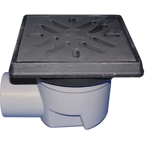 HL605.1W Трап ПП PERFEKT с гориз. выпуском, решёткой, подрамником из чугуна и гидрозатвором DN110